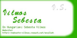 vilmos sebesta business card